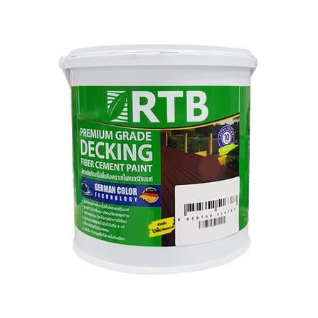 สีทาพื้นไม้สังเคราะห์ ชนิดกึ่งเงา RTB DECKING PAINT 6118 สีไม้แดง 1 แกลลอน