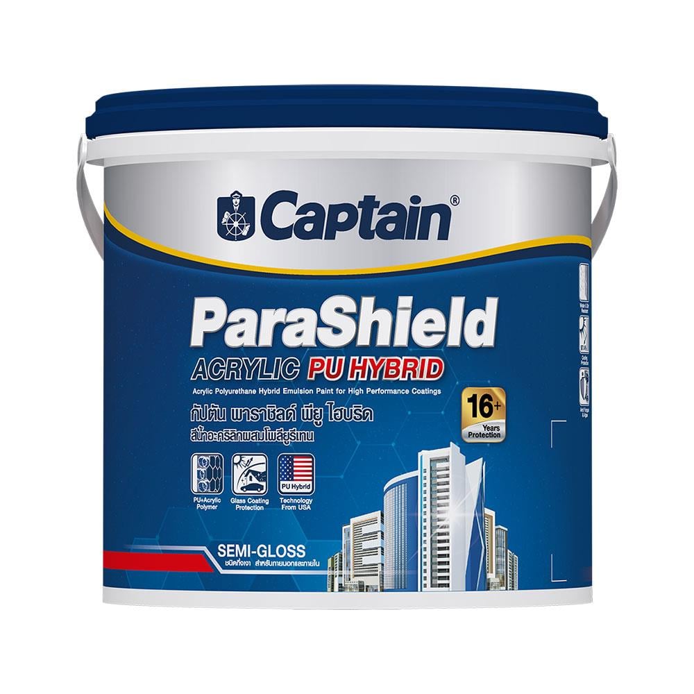 สีน้ำทาภายนอก ชนิดกึ่งเงา CAPTAIN PARASHIELD COOLMAX BASE A สีขาว 1 แกลลอน