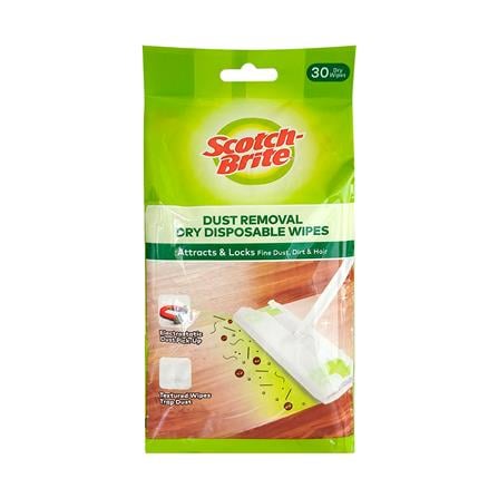 รีฟิลผ้าเช็ดเก็บฝุ่นไฟฟ้าสถิตชนิดแห้ง SCOTCH-BRITE BASIC 30 แผ่น สีขาว_0