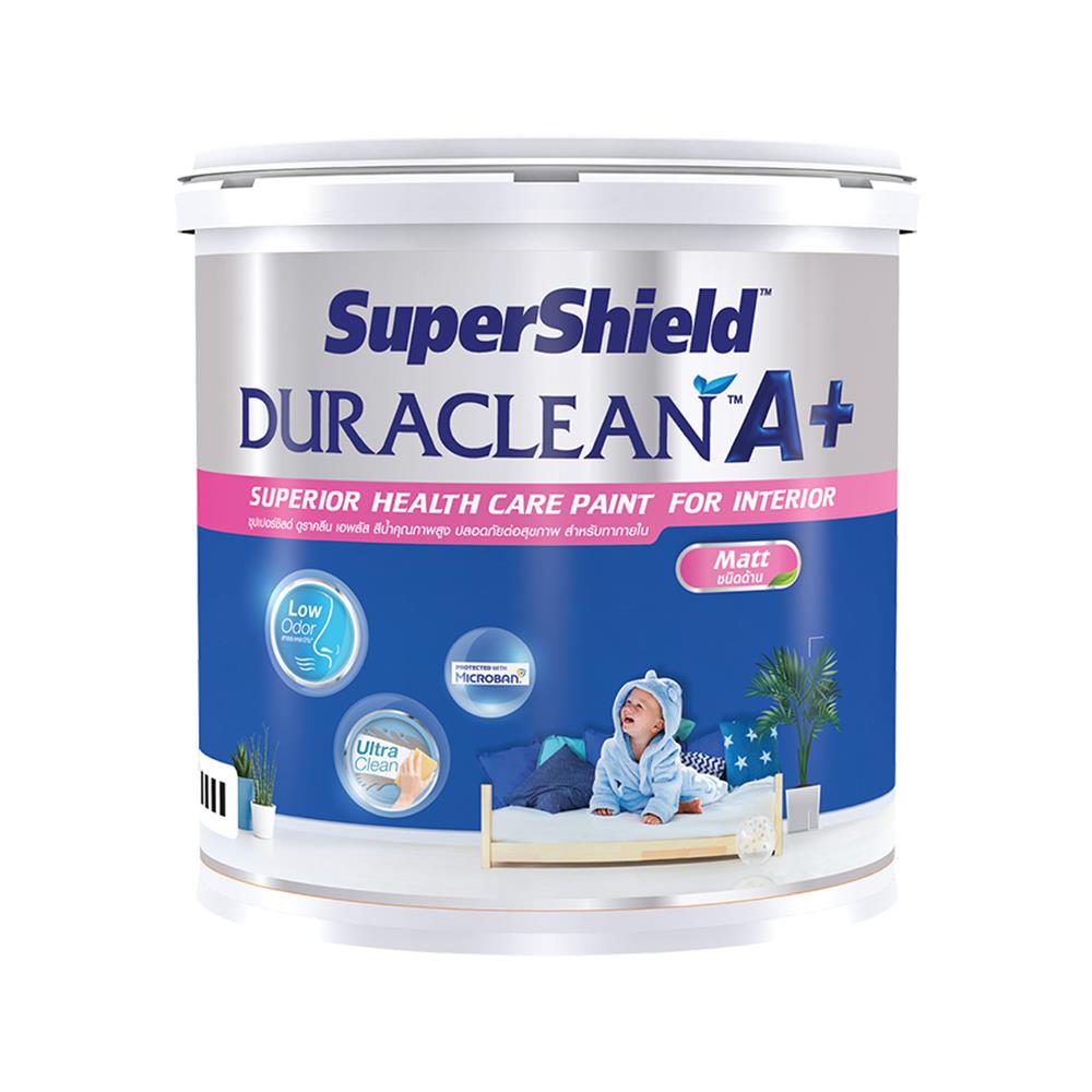 สีน้ำทาภายใน ชนิดด้าน TOA SUPERSHIELD DURACLEAN A+ BASE B สีขาว 1 แกลลอน