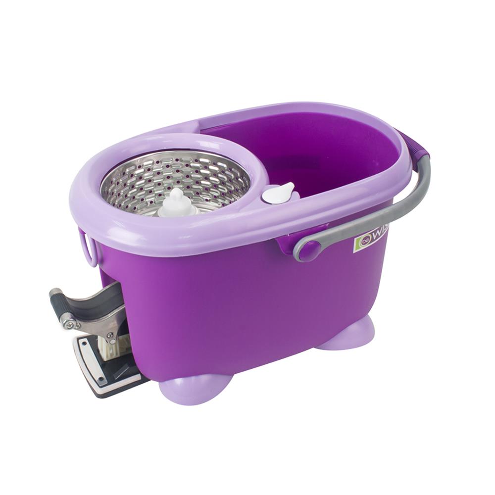 ชุดอุปกรณ์ถังปั่นพร้อมไม้ม็อบ BE WISH DOUBLE WASH BOBO MAX SERIES 2 สีม่วง