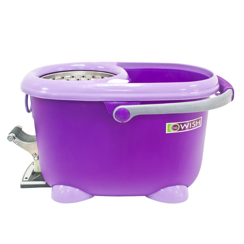 ชุดอุปกรณ์ถังปั่นพร้อมไม้ม็อบ BE WISH DOUBLE WASH BOBO MAX SERIES 2 สีม่วง