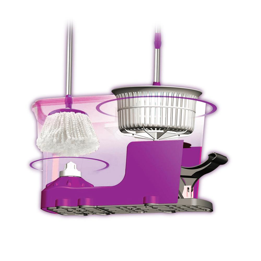 ชุดอุปกรณ์ถังปั่นพร้อมไม้ม็อบ BE WISH DOUBLE WASH BOBO MAX SERIES 2 สีม่วง