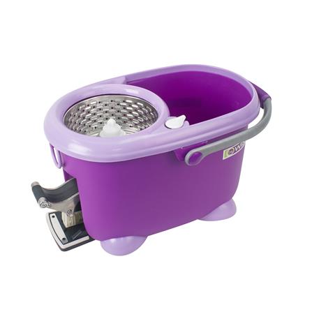 ชุดอุปกรณ์ถังปั่นพร้อมไม้ม็อบ BE WISH DOUBLE WASH BOBO MAX SERIES 2 สีม่วง_1