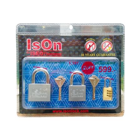 ชุดกุญแจคล้อง ISON 899 สีเงิน (แพ็ก 3 ชิ้น)_0
