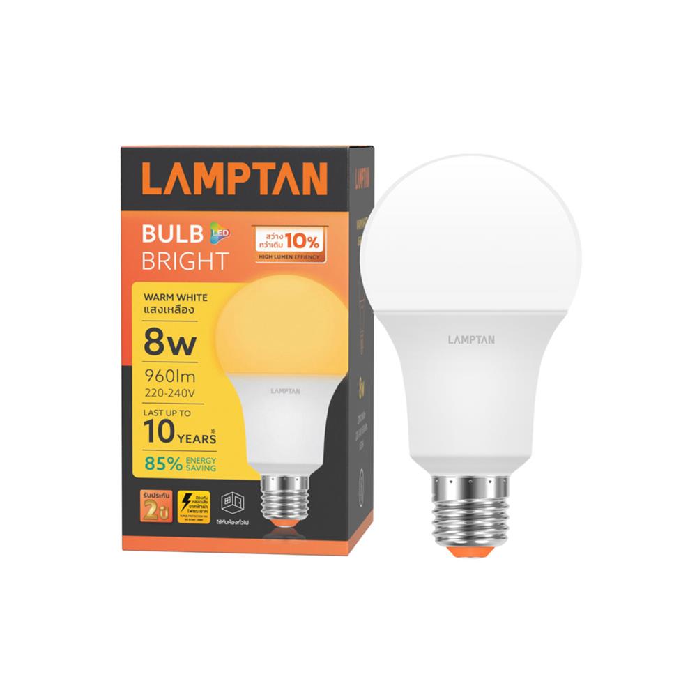หลอด LED LAMPTAN BULB BRIGHT 8 วัตต์ E27 WARMWHITE