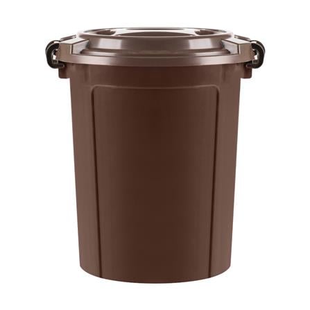 ถังน้ำกลมพร้อมฝาล็อก PLIM 62L สีน้ำตาล_0