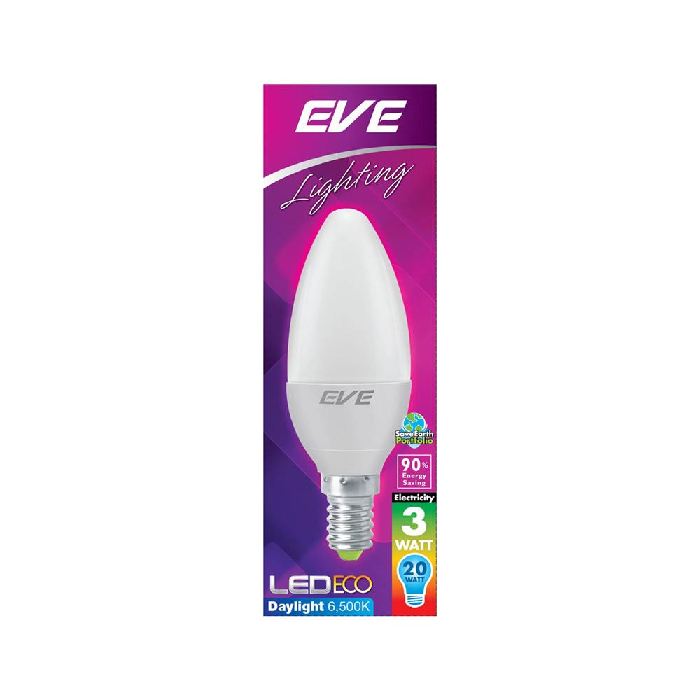หลอด LED EVE ECO CANDLE 3 วัตต์ DAYLIGHT E14