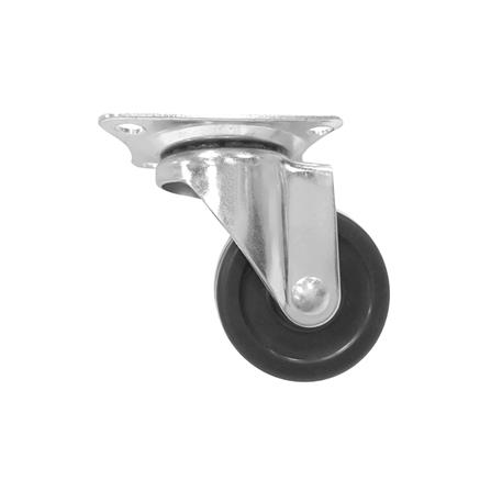 SWIVEL PLATE RUBBER CASTER WITHOUT BRAKE LEON 2IN BLACK_0