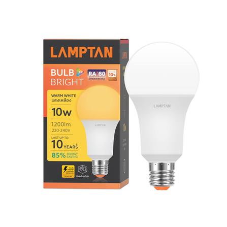 หลอด LED LAMPTAN A60 BRIGHT 10 วัตต์ WARM WHITE E27_2