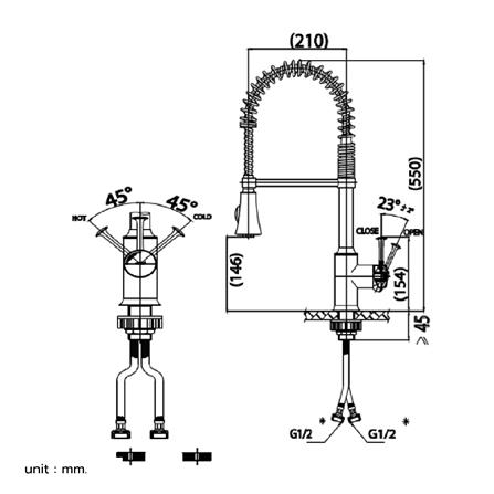 ก๊อกซิงค์ผสมเคาน์เตอร์ COTTO CT2099A_1