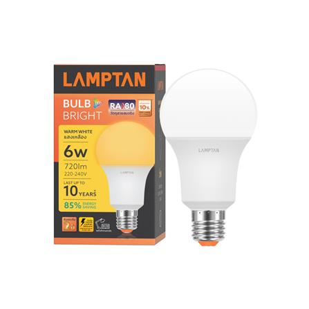 หลอด LED LAMPTAN BULB BRIGHT 6 วัตต์ E27 WARMWHITE_1