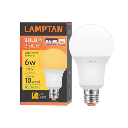 หลอด LED LAMPTAN A60 BRIGHT 6 วัตต์ WARM WHITE E27_2