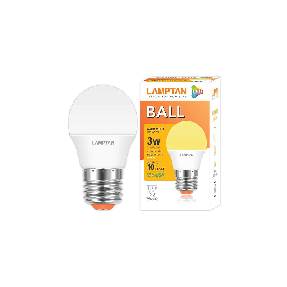หลอด LED BALL A45 3 วัตต์ WARMWHITE LAMPTAN