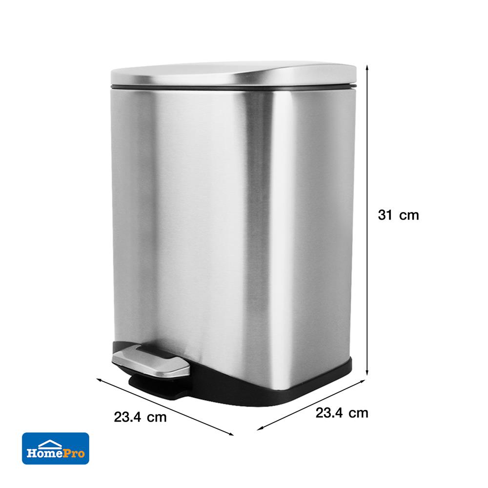 ถังขยะเหยียบ ACCO EK9366MT ขนาด 6L สีเงิน