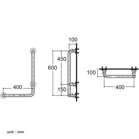 ราวมือจับ ตัว L AMERICAN STANDARDAMS HR-320540-01L_1