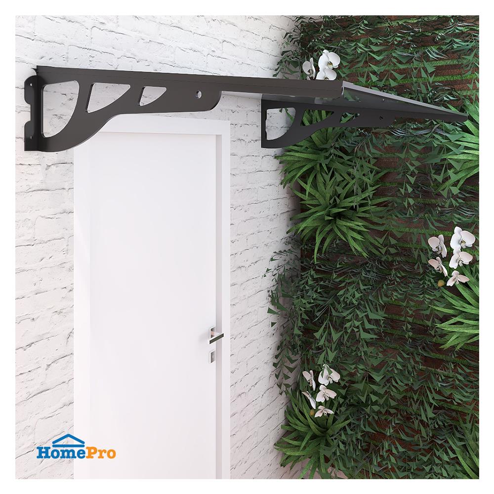 กันสาดโพลีคาร์บอเนต ขาอะลูมิเนียม SUNSHIELD MAX-SERIES 90x120 ซม. 3 มม. สีเทาอ่อน