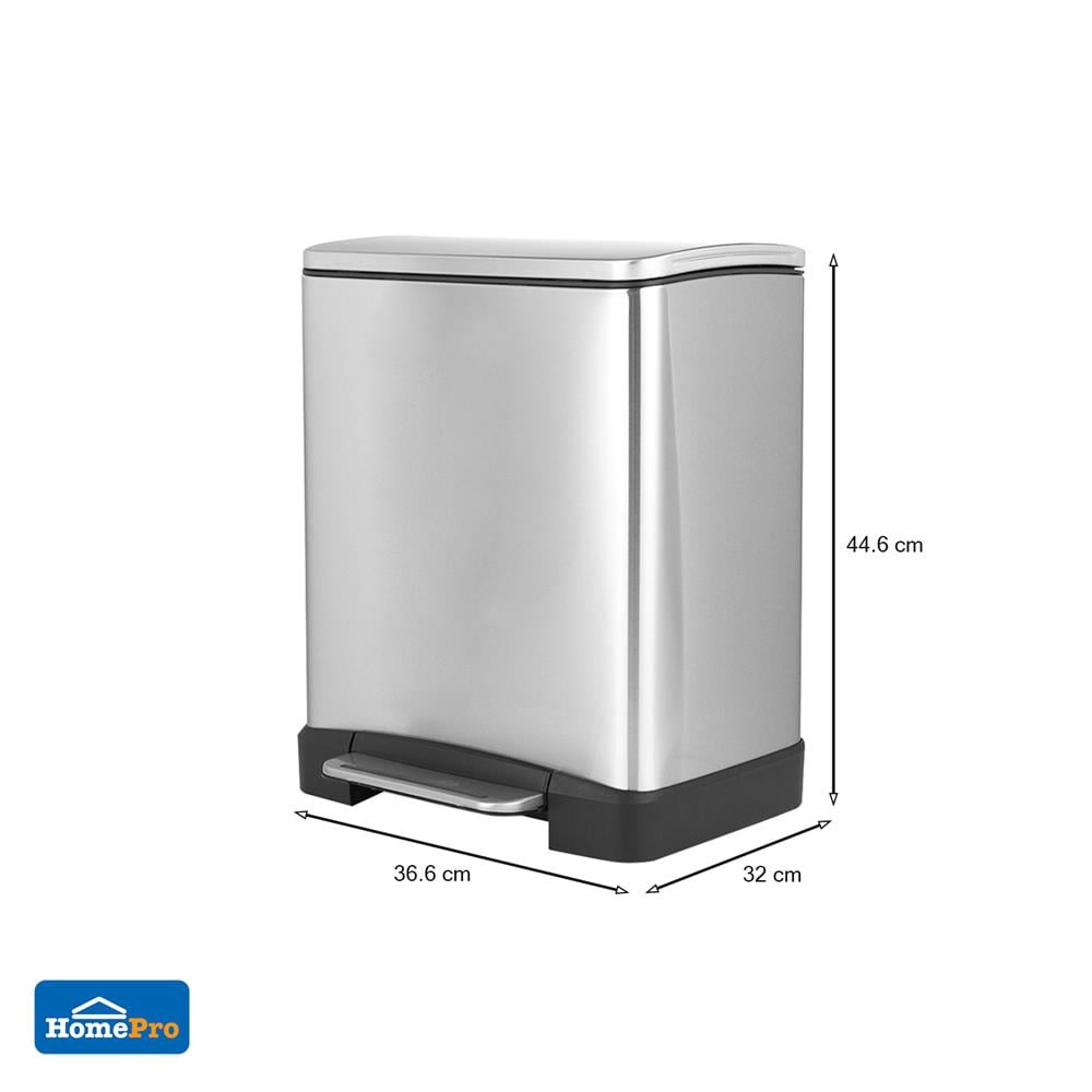 ถังขยะเหยียบ ACCO CUBE2 EK1437MT ขนาด 20L สีเงิน