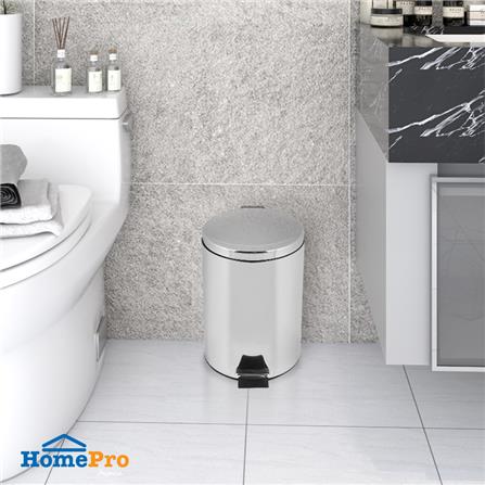 ถังขยะเหยียบกลม ACCO HP-007 ขนาด 12L สีเงิน_4