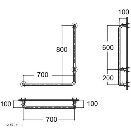 ราวมือจับกันลื่น ตัว L AMERICAN STANDARD HR-380570-01L_1