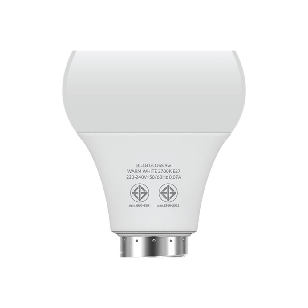 หลอด LED LAMPTAN BULB GLOSS 9 วัตต์ E27 WARMWHITE แพ็ค 2 ชิ้น