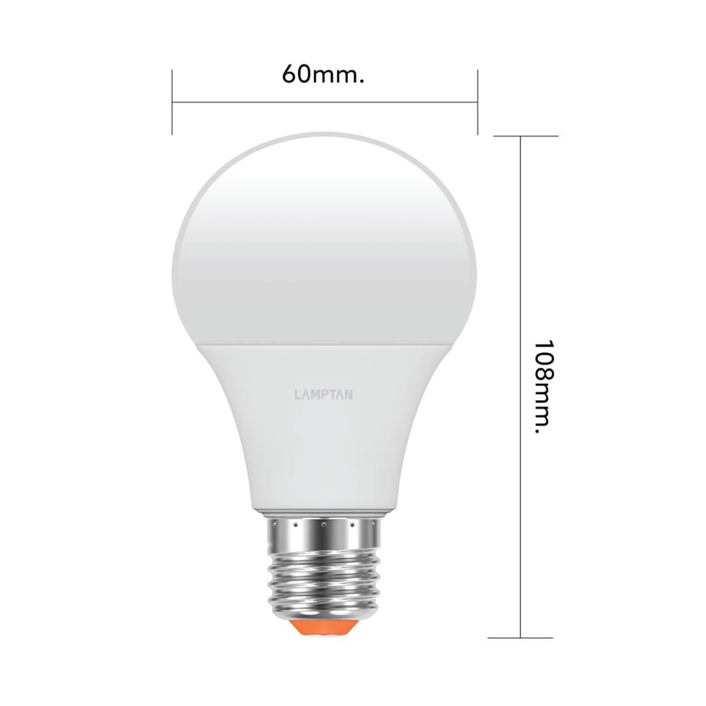 หลอด LED LAMPTAN BULB GLOSS 7 วัตต์ WARM WHITE E27 แพ็ก 2 ชิ้น