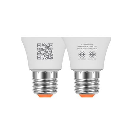 หลอด LED LAMPTAN BULB GLOSS 7 วัตต์ WARM WHITE E27 แพ็ก 2 ชิ้น_4