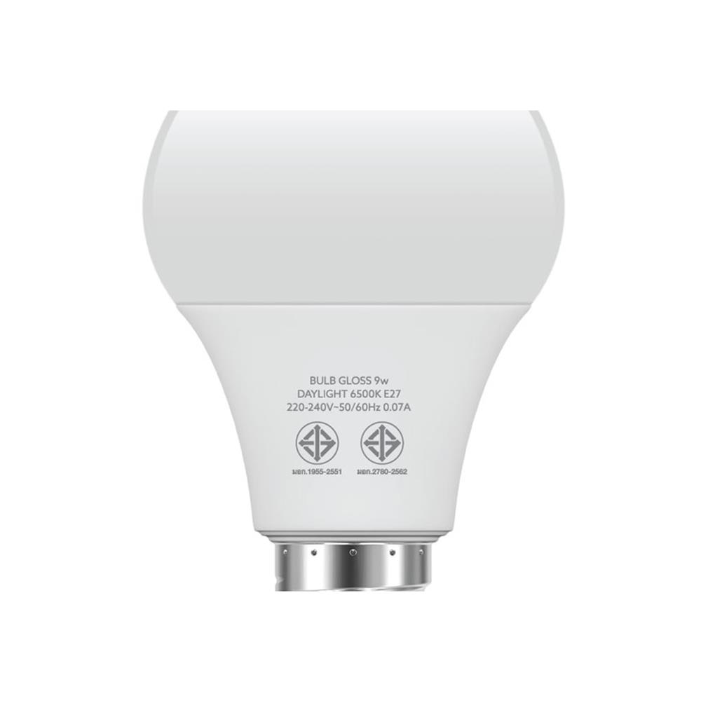 หลอด LED LAMPTAN BULB GLOSS 9 วัตต์ E27 DAYLIGHT แพ็ค 2 ชิ้น