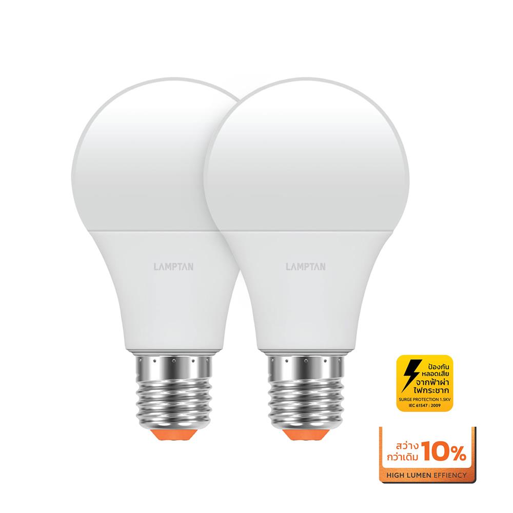หลอด LED LAMPTAN BULB GLOSS 9 วัตต์ DAYLIGHT E27 (แพ็ก 2 ชิ้น)