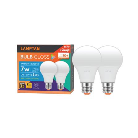 หลอด LED LAMPTAN BULB GLOSS 7 วัตต์ E27 DAYLIGHT แพ็ค 2 ชิ้น_2