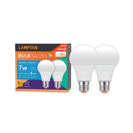 หลอด LED LAMPTAN BULB GLOSS 7 วัตต์ DAYLIGHT E27 แพ็ก 2 ชิ้น_1