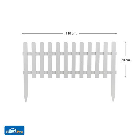 RUBBER WOODEN FENCE WITH STAKE SPRING U-01 XL WHITE_6