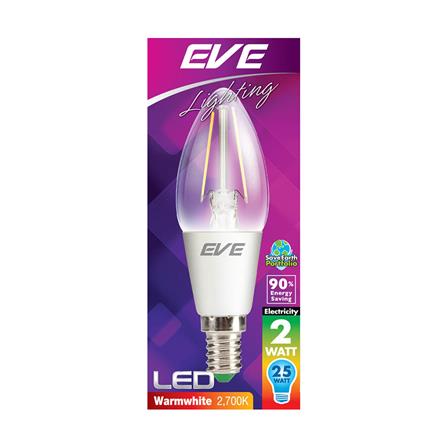 หลอด LED FILAMENT CANDLE 2 วัตต์ WARMWHITE E14_2