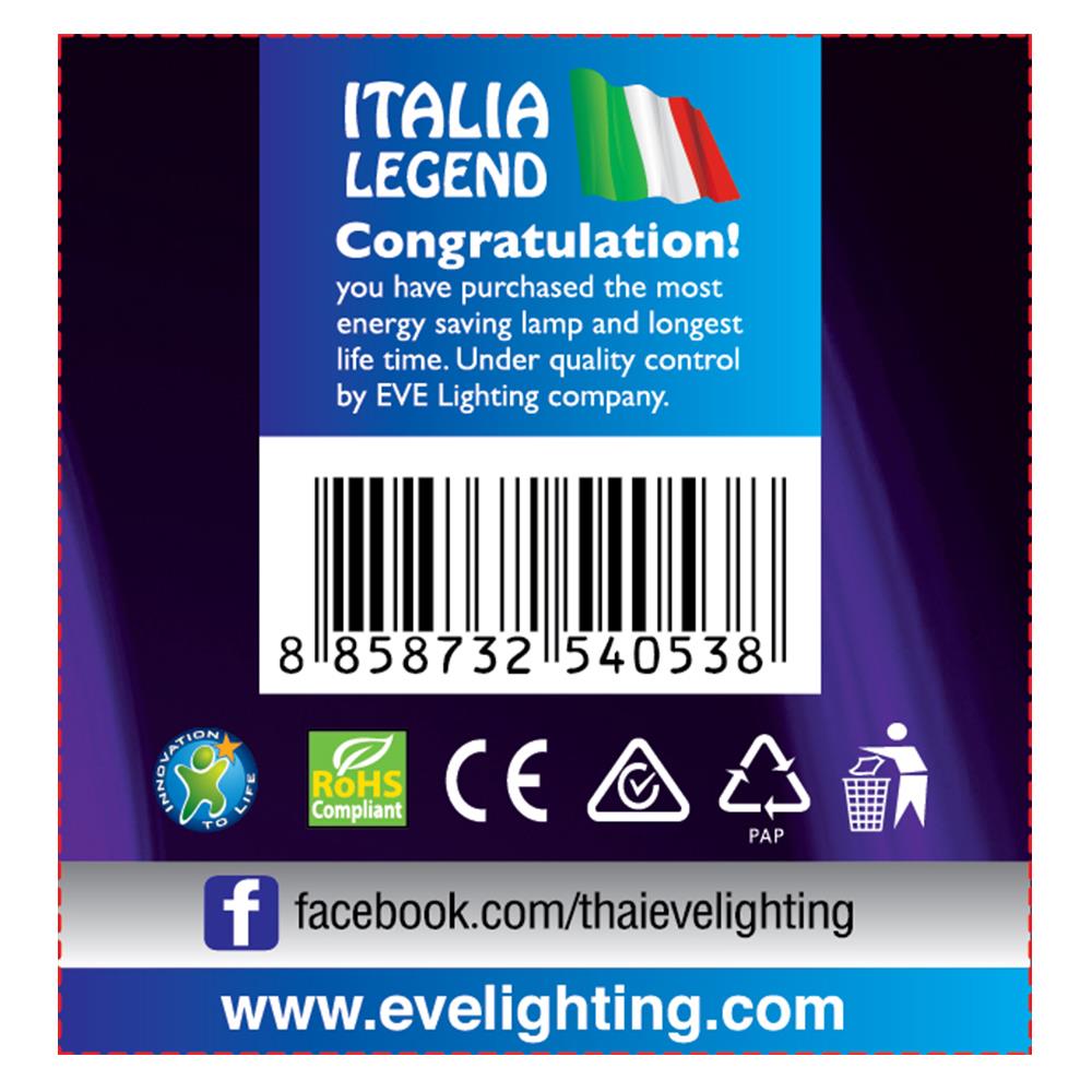 หลอดไฟ LED EVE MR16 STEAM 220 โวลต์ 4 วัตต์ DAYLIGHT GU5.3 สีขาว