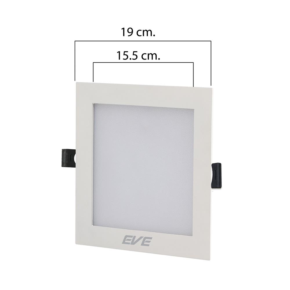 ดาวน์ไลท์ EVE PANEL SQUARE LED 15 วัตต์ DAYLIGHT 7.5 นิ้ว เหลี่ยม สีขาว