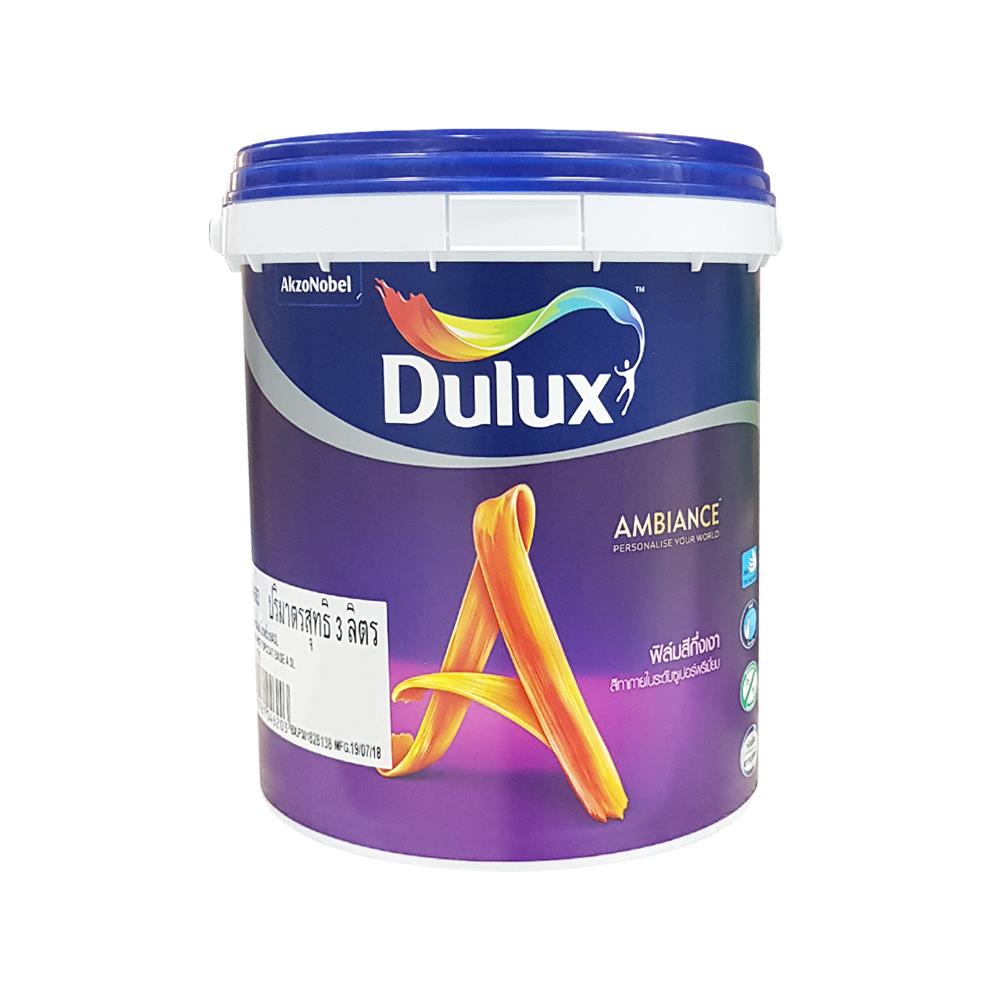สีน้ำทาภายใน DULUX AMBIANCE BASE B สีขาว กึ่งเงา 3 ลิตร