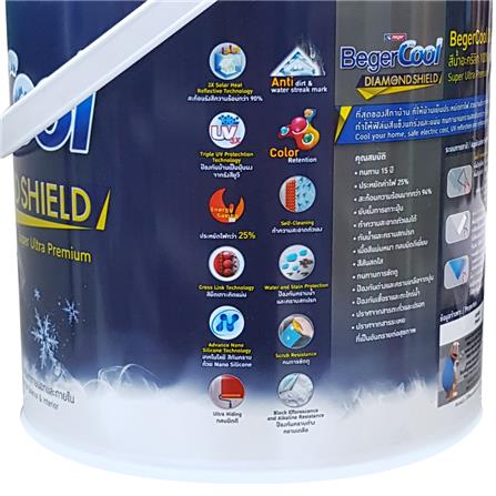 สีน้ำทาภายนอก ชนิดกึ่งเงา BEGER COOL DIAMONDSHIELD 15 BASE C 1 แกลลอน_2