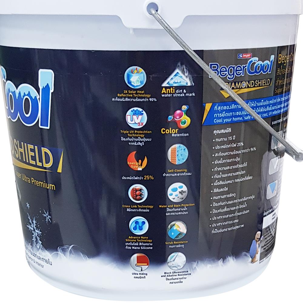 สีน้ำทาภายนอก ชนิดด้าน BEGER COOL DIAMONDSHIELD 15 BASE D 2.5 แกลลอน