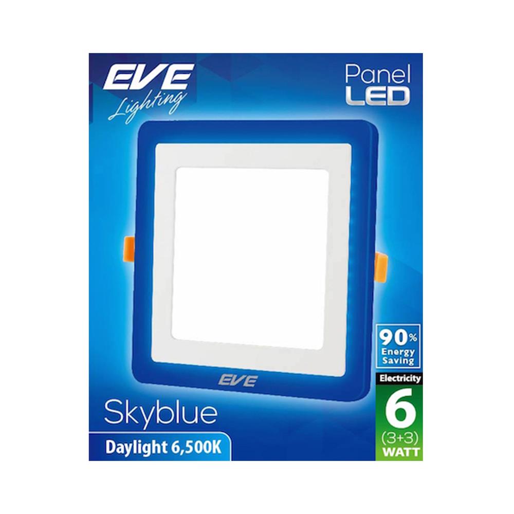 ดาวน์ไลท์ LED EVE SKYBLUE SQUARE 542778 6 วัตต์ BLUELIGHT/DAYLIGHT