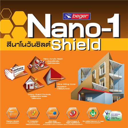 สีน้ำทาภายนอก BEGER NANO1 SHIELD BASE A กึ่งเงา 9 ลิตร_1