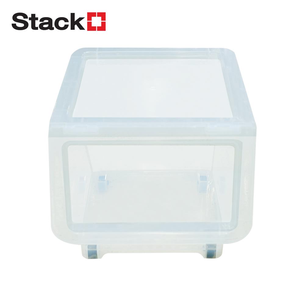 กล่องเก็บของ มีล้อ ฝาหน้า STACKO 70551 ไซซ์ M สีใส