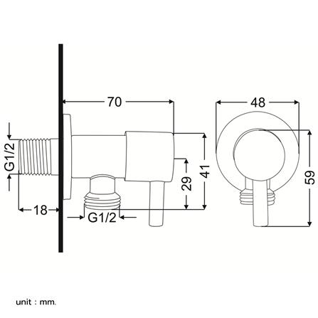 วาล์วฝักบัว 1 ทาง RASLAND RS KS572_4