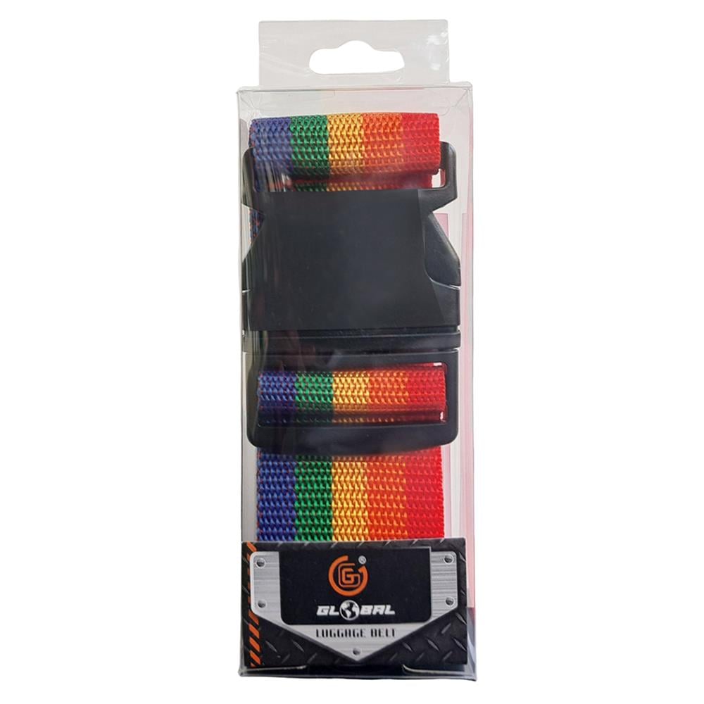 สายรัดกระเป๋าเดินทาง GLOBAL PADLOCK TOURNIQUET สีรุ้ง
