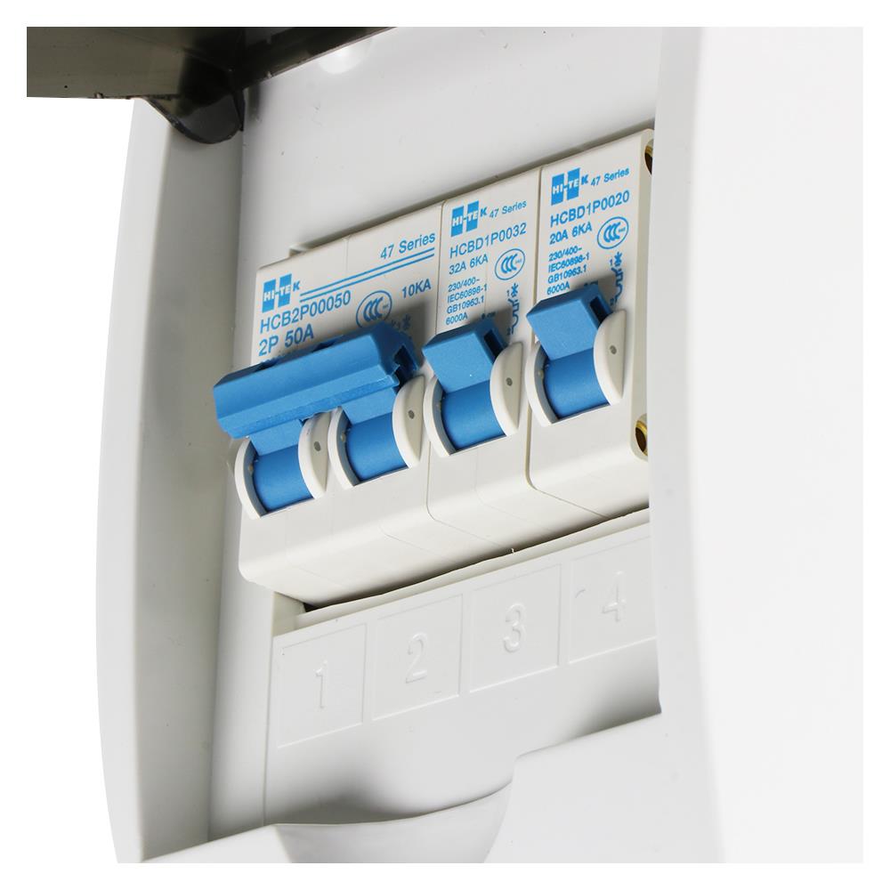 ชุดตู้คอนซูมเมอร์ยูนิต 4ช่อง เมน 50 แอมป์  HI-TEK