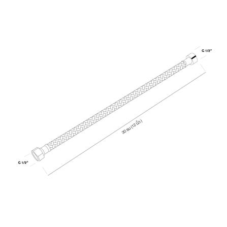 สายน้ำดีสเตนเลส น้ำอุ่น-น้ำเย็น WS PH-500/12 12 นิ้ว_2
