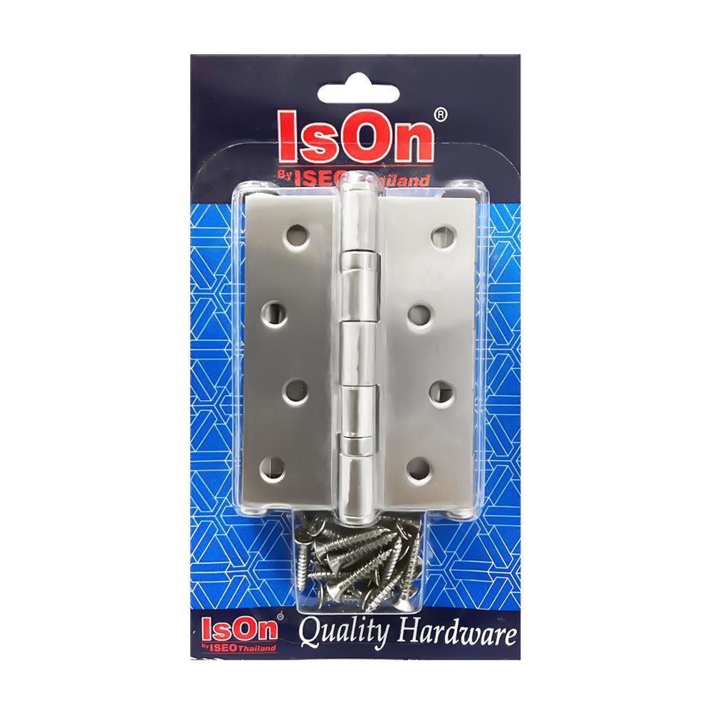 บานพับ 4X3 นิ้ว X 2 มม. ISON HG-1B06SN6 สีสเตนเลส (แพ็ก 3 ชิ้น) 1 แถม 1