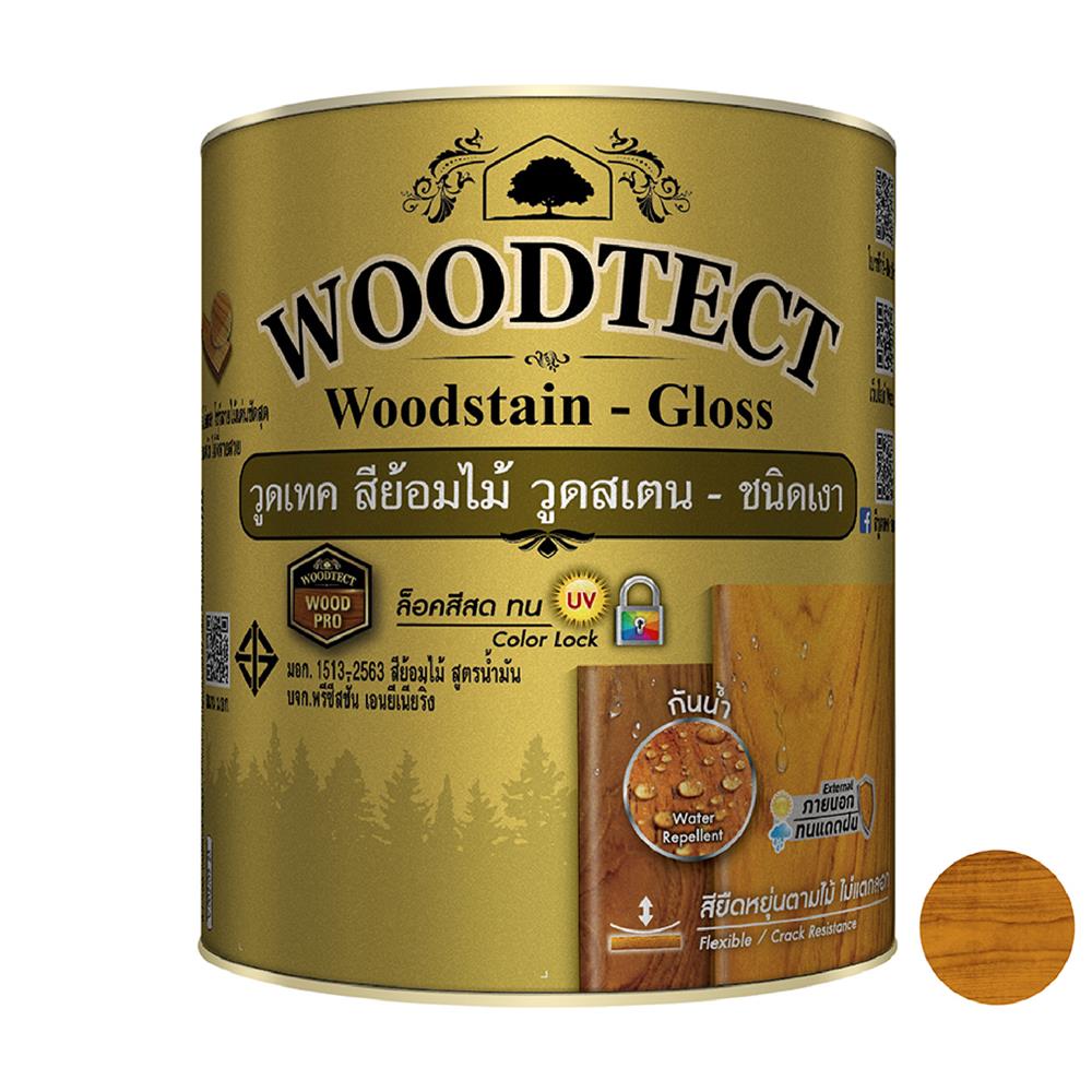 สีย้อมไม้ ชนิดเงา WOODTECT WOODSTAIN 106 สีไม้สักล้านนา 1/4 แกลลอน