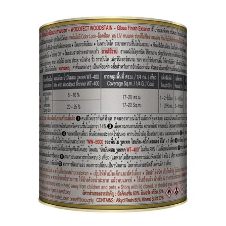 สีย้อมไม้ ชนิดเงา WOODTECT WOODSTAIN 106 สีไม้สักล้านนา 1/4 แกลลอน_1