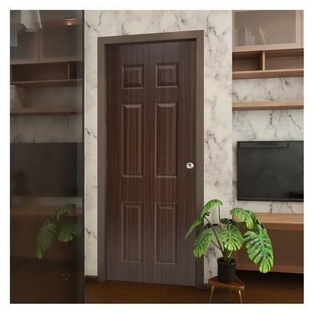 ประตูภายใน UPVC AZLE LT-04 80X200 ซม. สีน้ำตาล-โอ๊ค เจาะลูกบิด_3