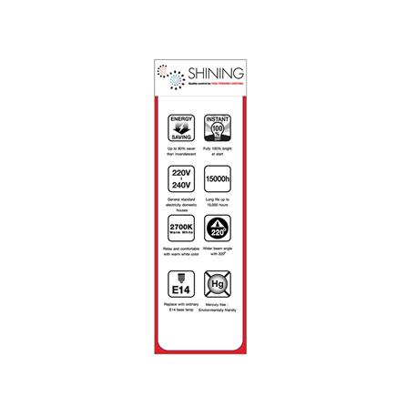 หลอด LED TOSHIBA CANDLE 15000HR 3 วัตต์ E14 WARMWHITE_4